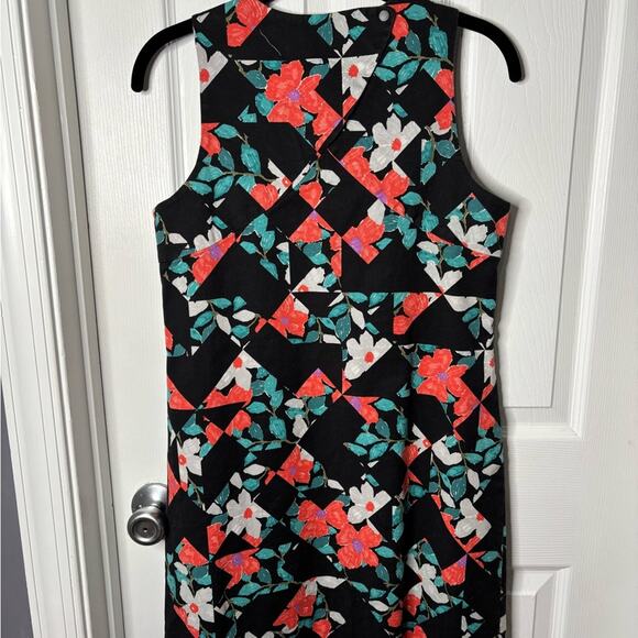 Kate Spade Saturday Black and Red Floral Sleeveless Sheath Dress Size 6 - Picture 5 of 7